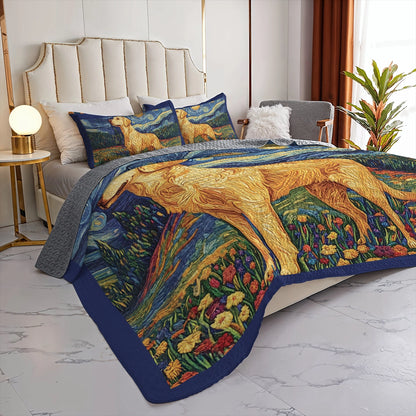 Shineful All Season Quilt 3-Piece Set - Wishing on a Star with My Labrador