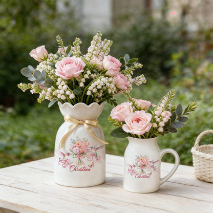 Shineful Flower Vase Personalized Blush Garden