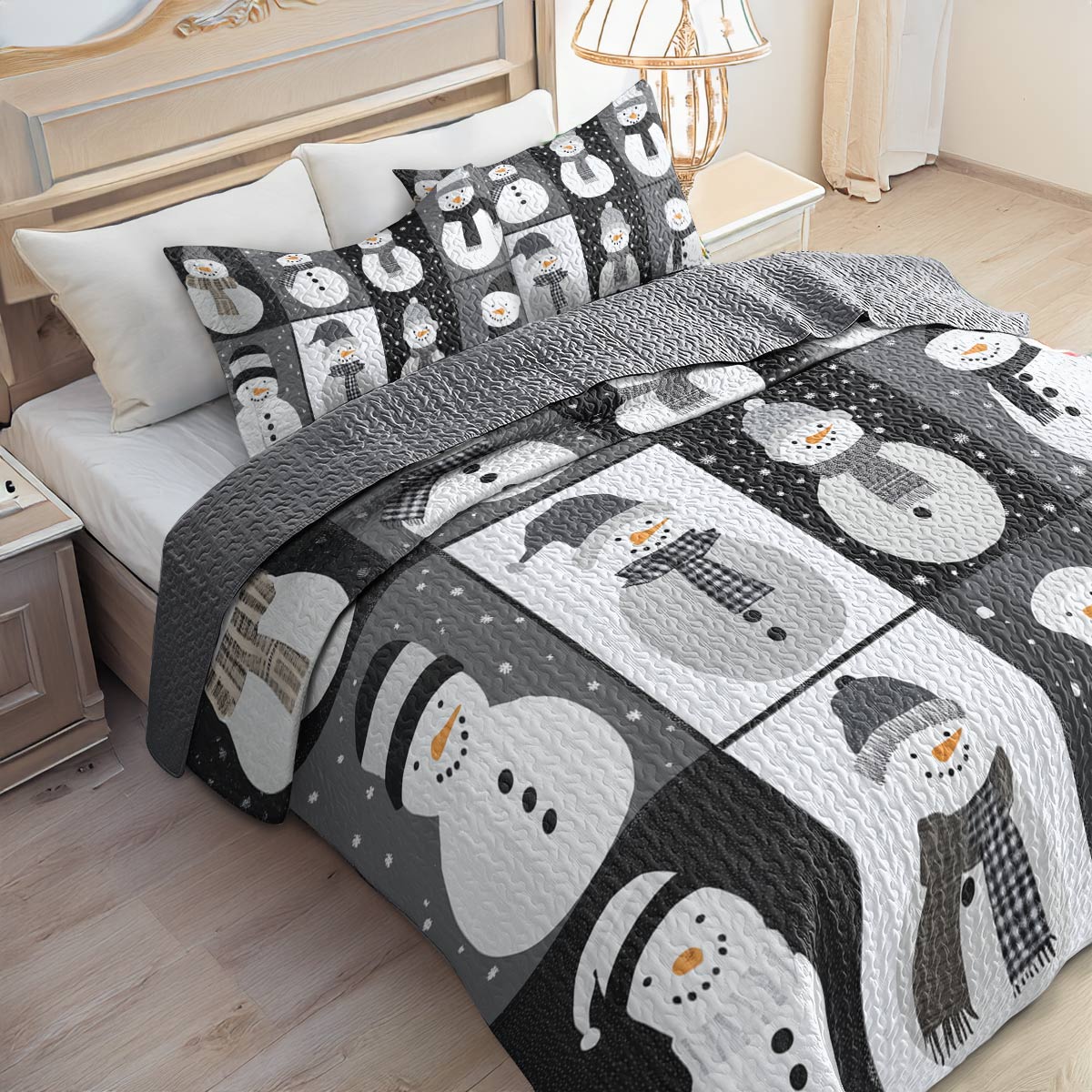 Shineful All Season Quilt 3-Piece Set - Snowman Wonderland
