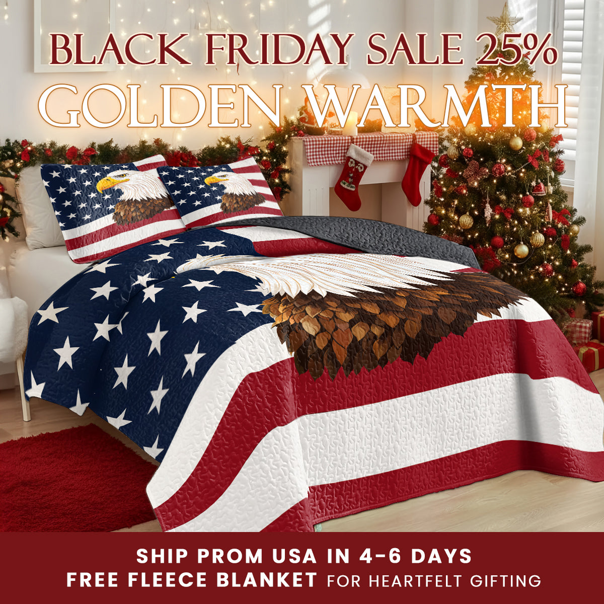 Shineful Quilt 3-Piece Set American Eagle