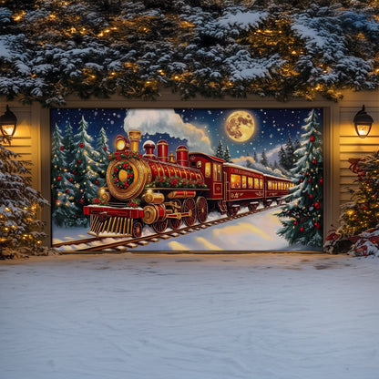 Shineful Garage Door Banner Decoration Christmas Magical Train
