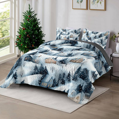 Shineful All Season Quilt 3-Piece Set Snow Village