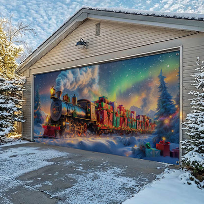 Shineful Garage Door Banner Decoration Christmas Train Magic