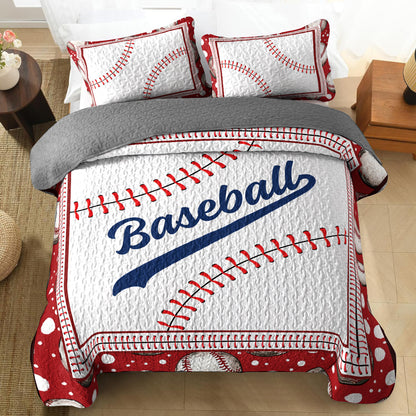 Shineful All Season Quilt 3-Piece Set - Home Run Baseball