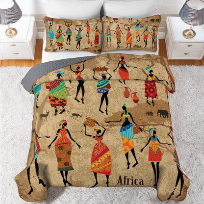 Shineful All Season Quilt 3-Piece Set African Rhythm