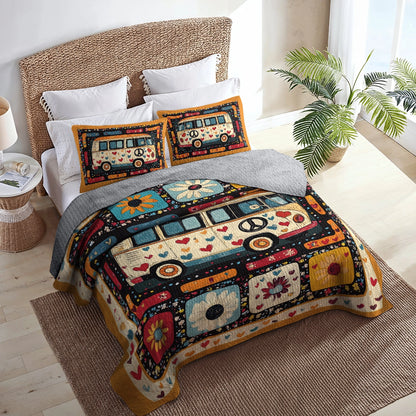 Shineful All Season Quilt 3-Piece Set - Peaceful Journey Hippie
