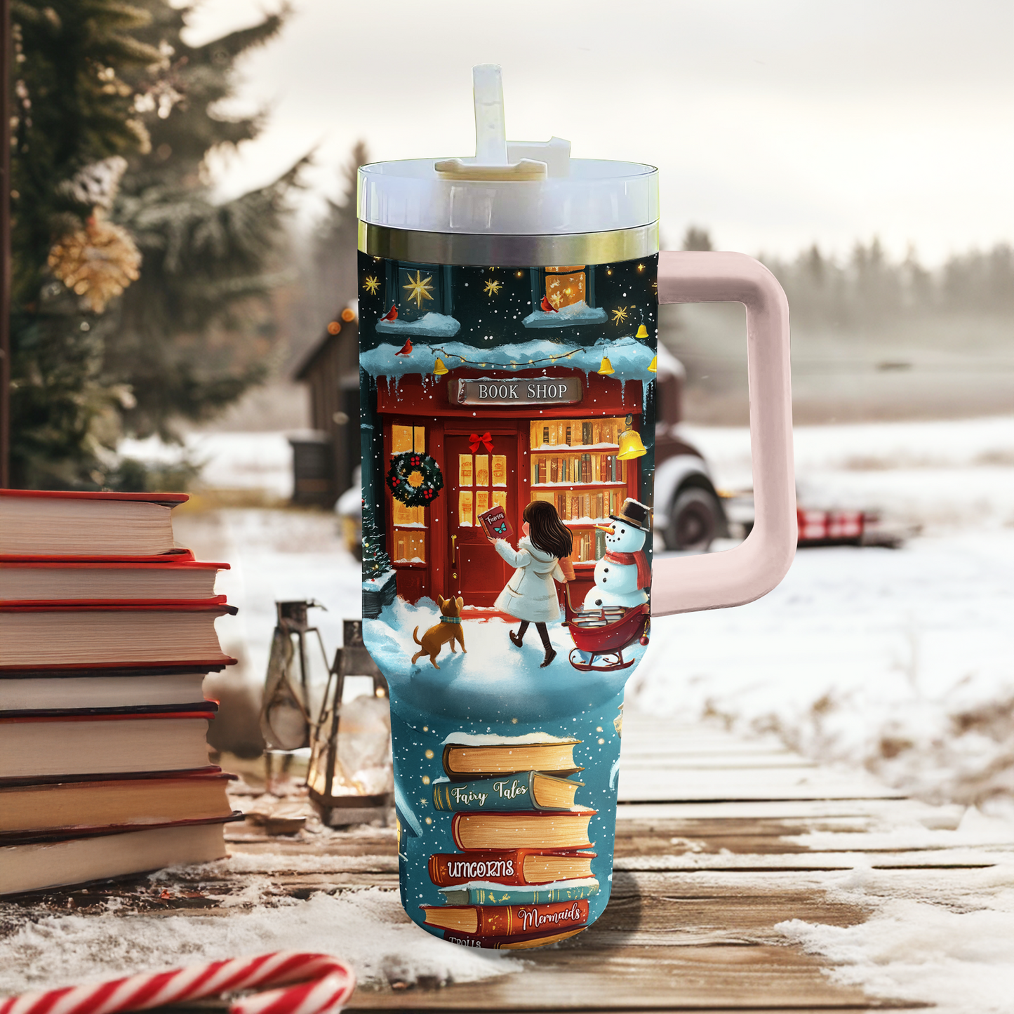 Shineful Tumbler Christmas Little Bookworm