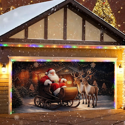 Shineful Garage Door Banner Decoration - Santa’s Christmas Journey