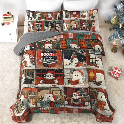 Shineful All Season Quilt 3-Piece Set Santa Bookish Boo