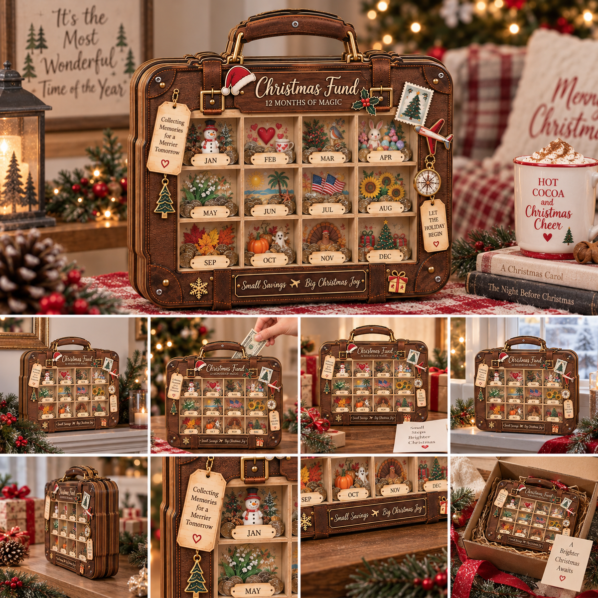 Christmas Fund Wooden Coin Bank