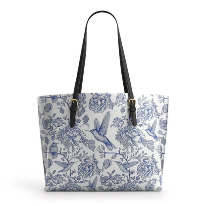 Shineful Leather Tote Bag - Hummingbird Serenity