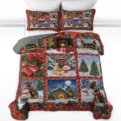 Shineful All Season Quilt 3-Piece Set Holiday Paws