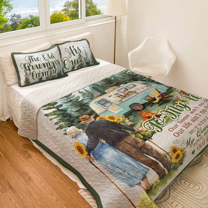 Shineful All Season Quilt 3-Piece Set Camping Partners Quote