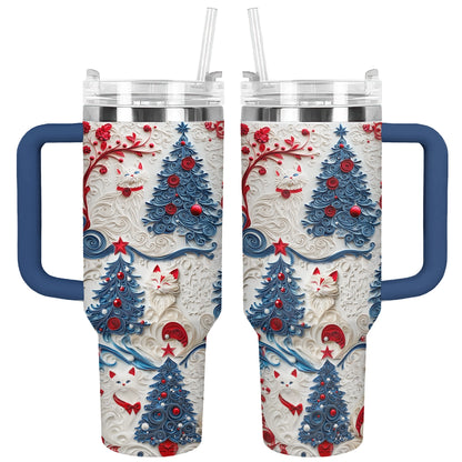 Shineful Glossy Tumbler Cat Christmas Cheer