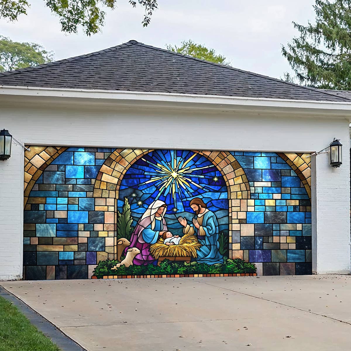 Shineful Garage Door Banner Decoration Divine Grace