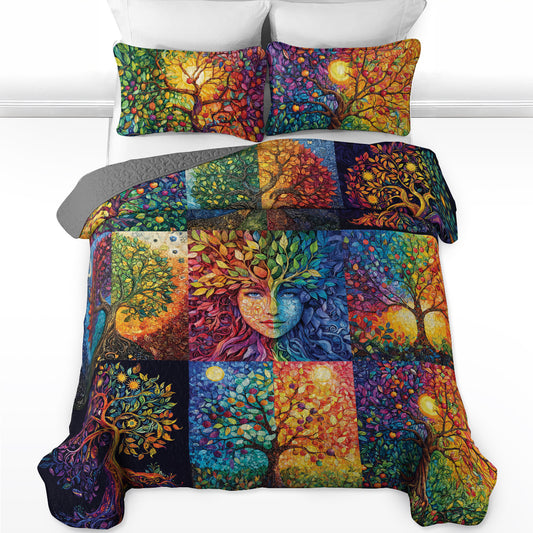 Shineful All Season Quilt 3-Piece Set Life Tree Harmony