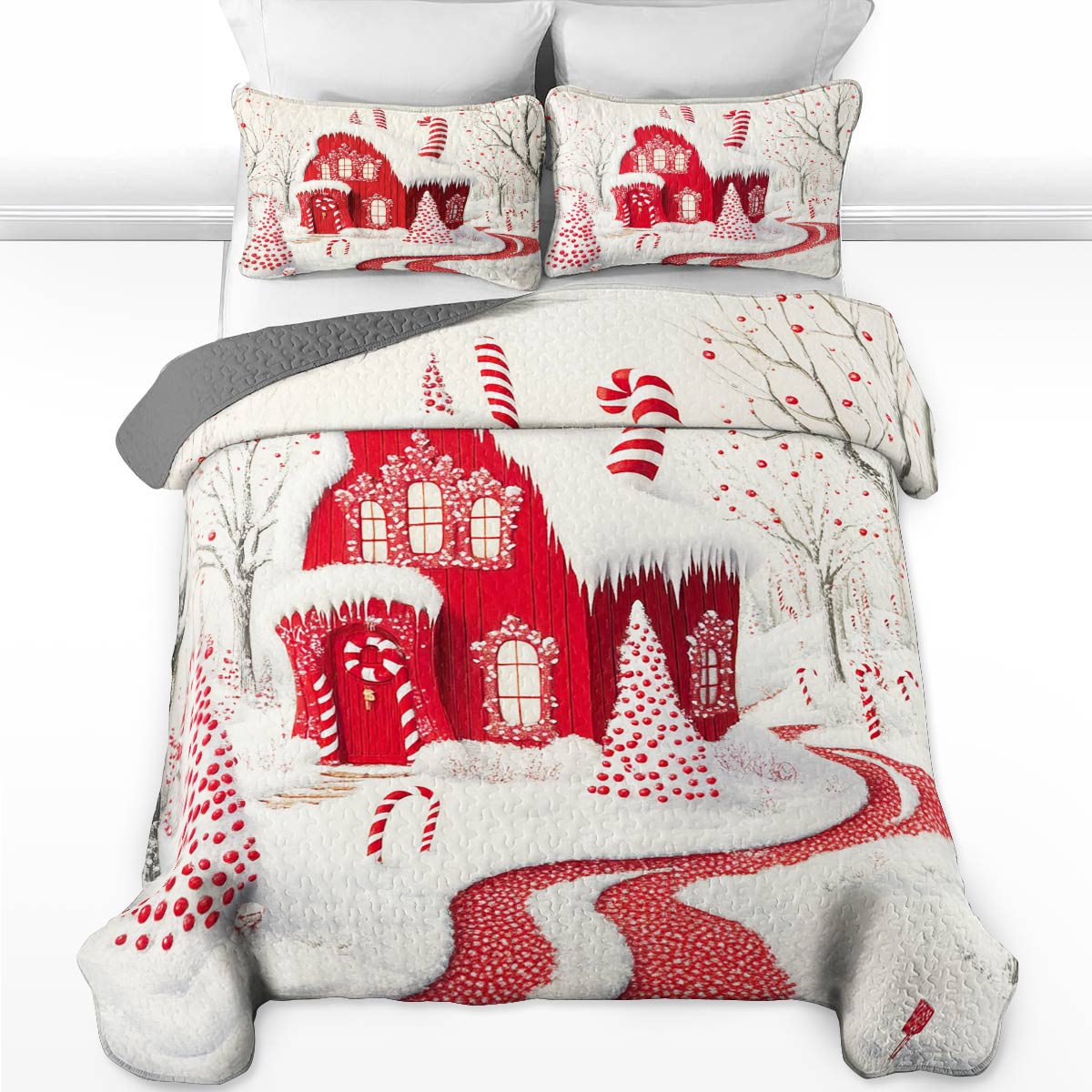 Shineful All Season Quilt 3-Piece Set Gentle Red House