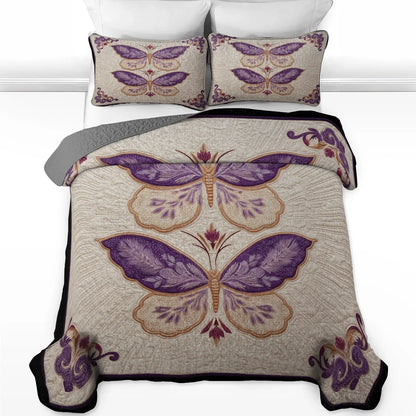 Shineful Quilt 3-Piece Set Lavender Wings of Grace