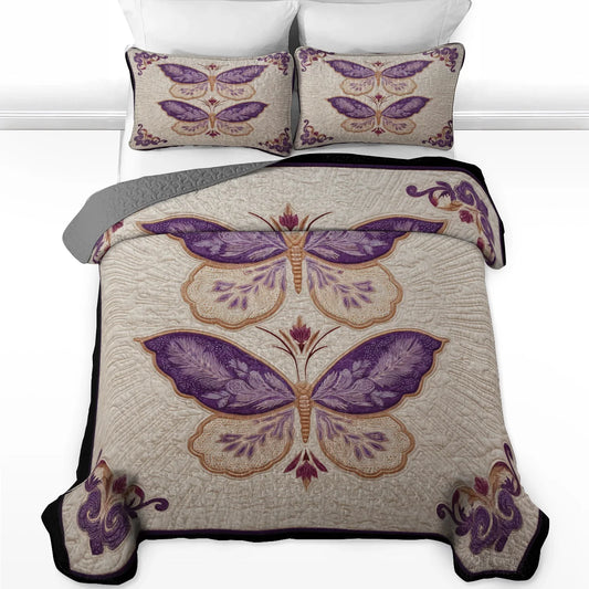 Shineful Quilt 3-Piece Set Lavender Wings of Grace