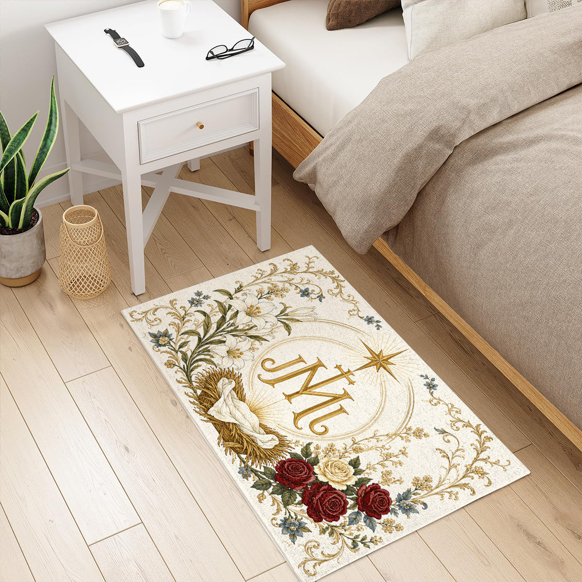 Shineful Nativity Blessing Ultra-Thin Non Skid Floor Mat, Kitchen Rugs