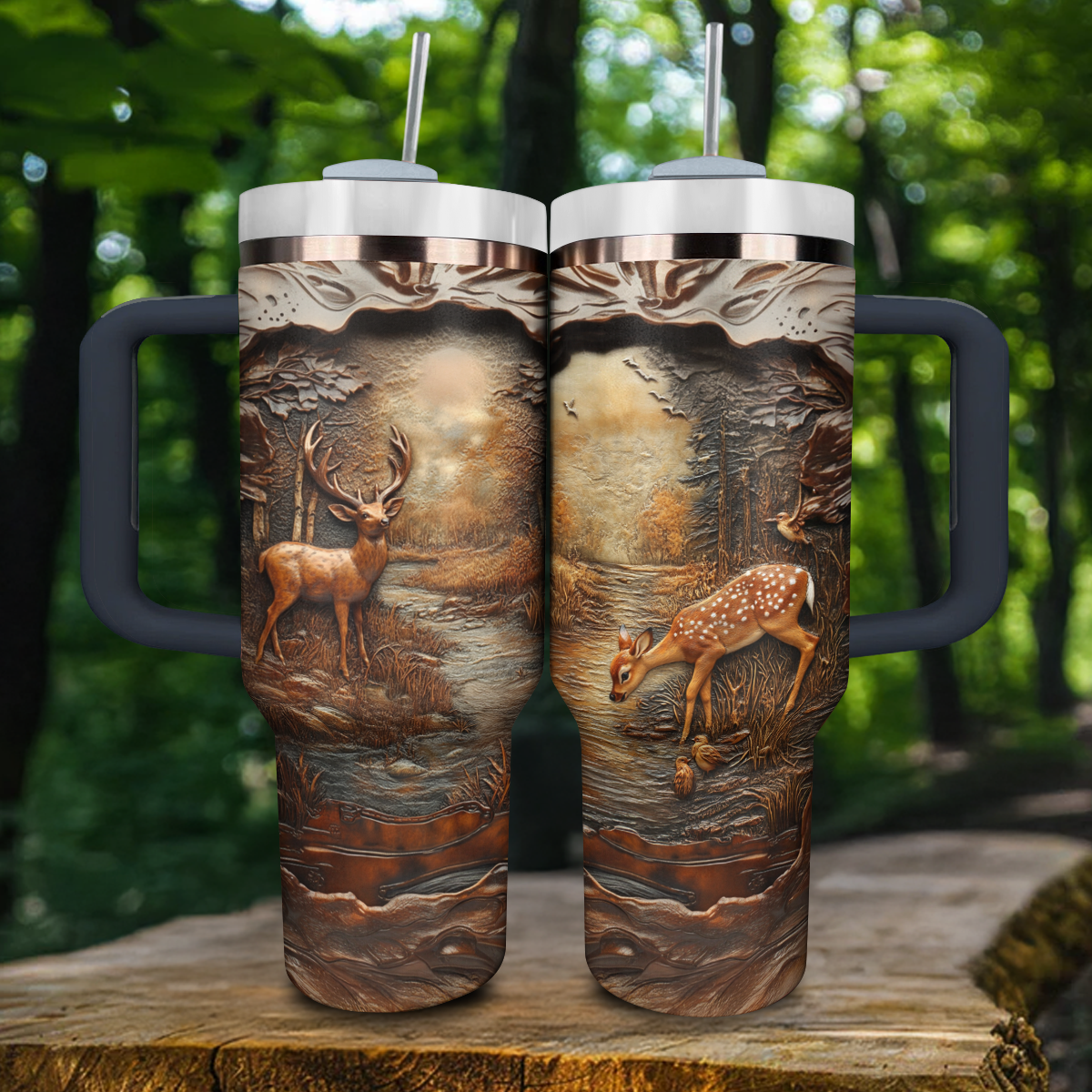 Shineful Tumbler Majestic Deer Wood