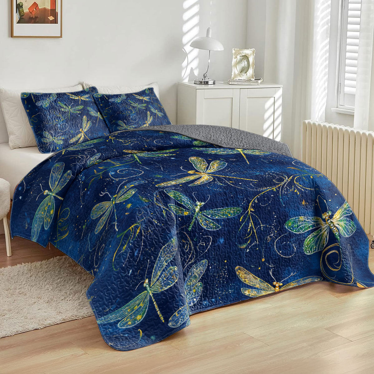Shineful All Season Quilt 3-Piece Set Enchanted Dragonfly