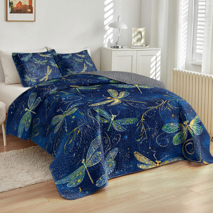 Shineful All Season Quilt 3-Piece Set Enchanted Dragonfly