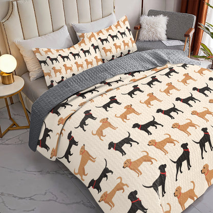 Shineful All Season Quilt 3-Piece Set - Pawsome Labrador