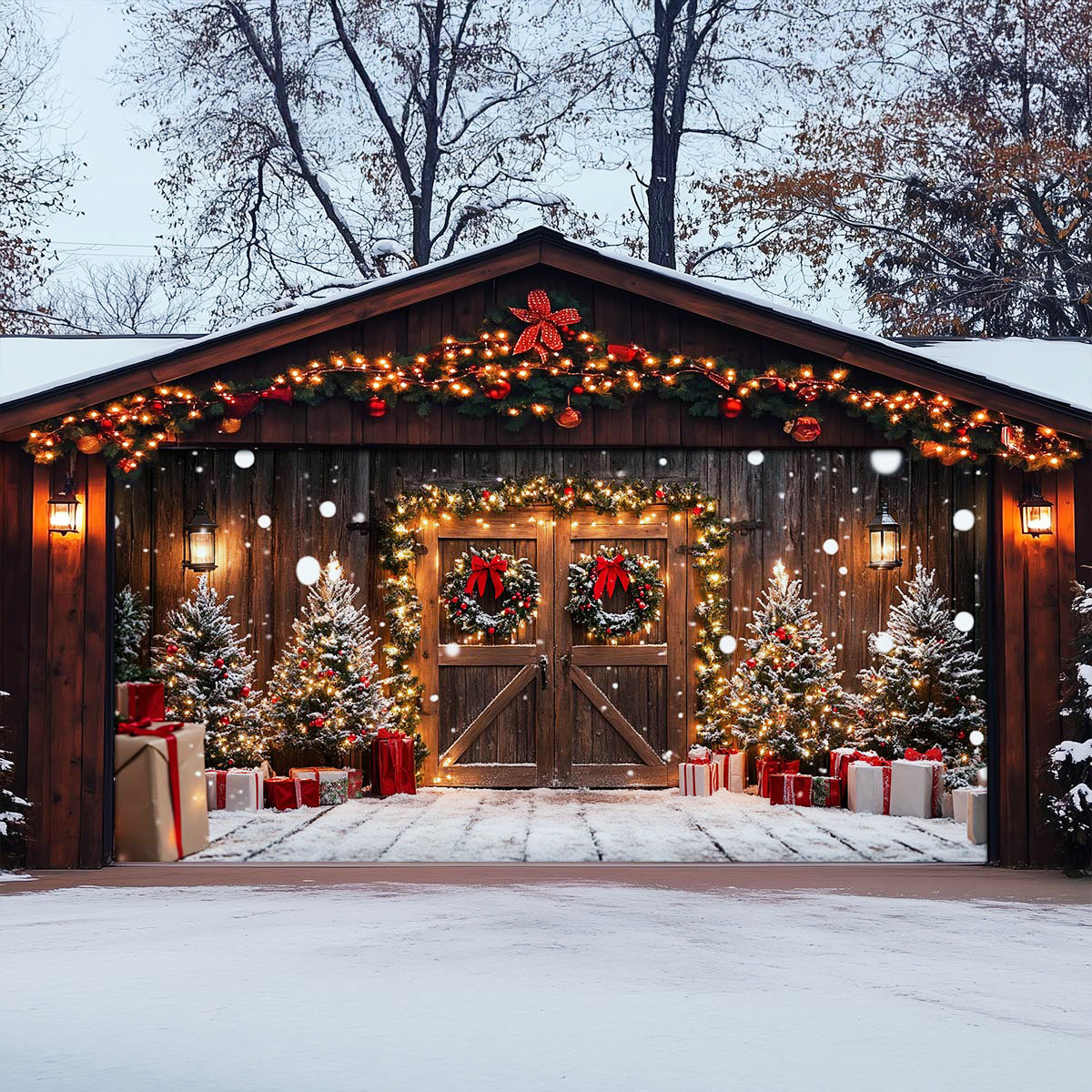Shineful Garage Door Banner Decoration - Festive Garage