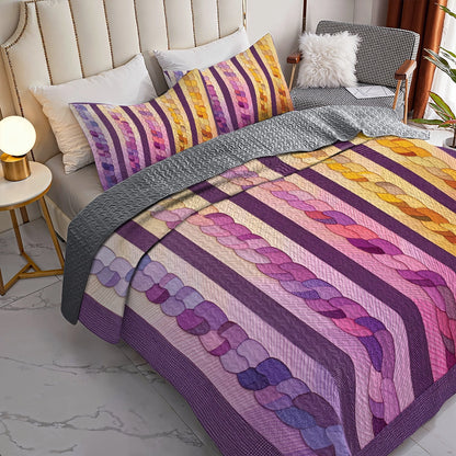 Shineful All Season Quilt 3-Piece Set Braided Color Harmony