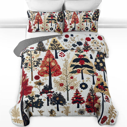 Shineful All Season Quilt 3-Piece Set Sweet Christmas Tree