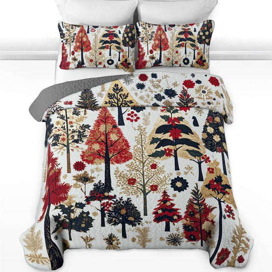 Shineful All Season Quilt 3-Piece Set Sweet Christmas Tree