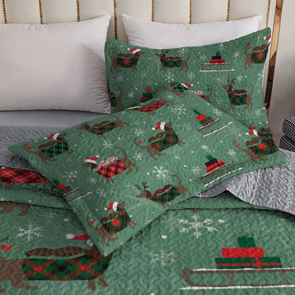 Shineful All Season Quilt 3-Piece Set Merry Dachsmas