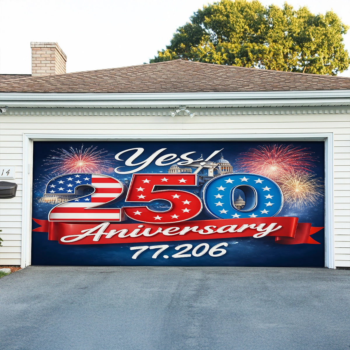 Shineful Garage Door Banner Decoration Yes to the American Story