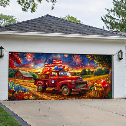 Shineful Garage Door Banner Decoration New Year Fireworks