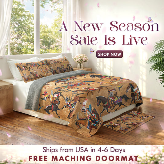 Shineful All Season Quilt 3-Piece Set Strength Native Horses