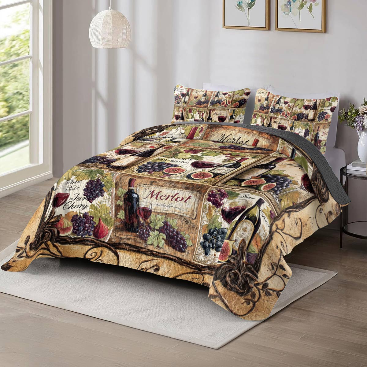 Shineful All Season Quilt 3-Piece Set Wine Collection
