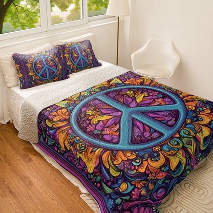 Shineful All Season Quilt 3-Piece Set - Hippie Harmony