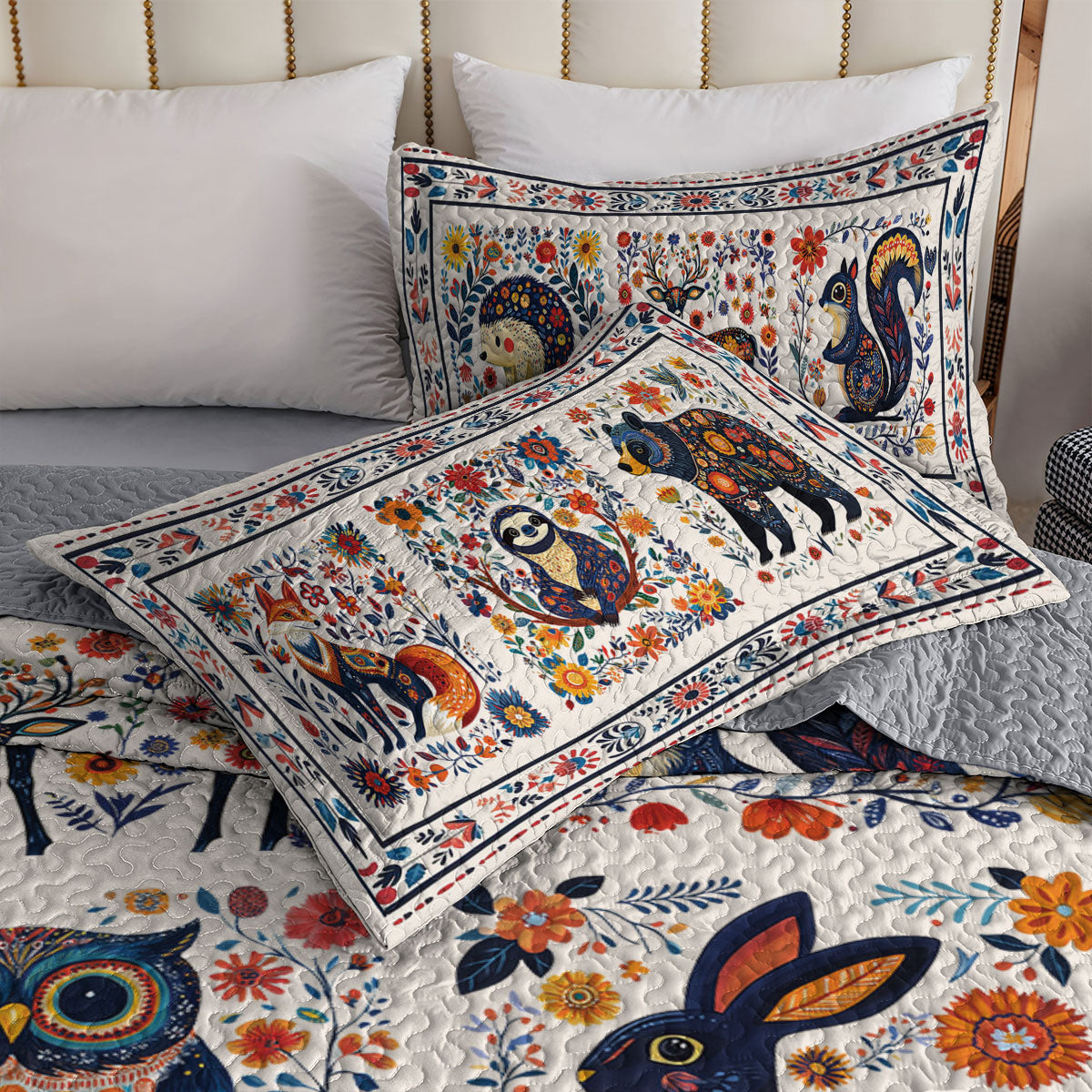 Shineful All Season Quilt 3-Piece Set Animals Forest Folk Charm