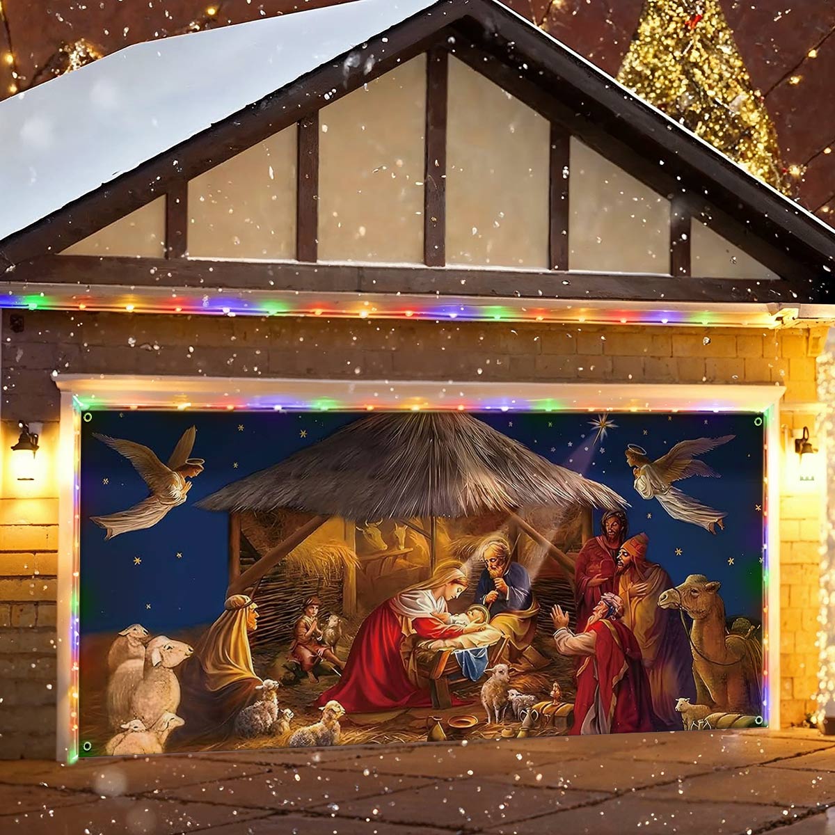 Shineful Garage Door Banner Decoration Heavenly Christmas