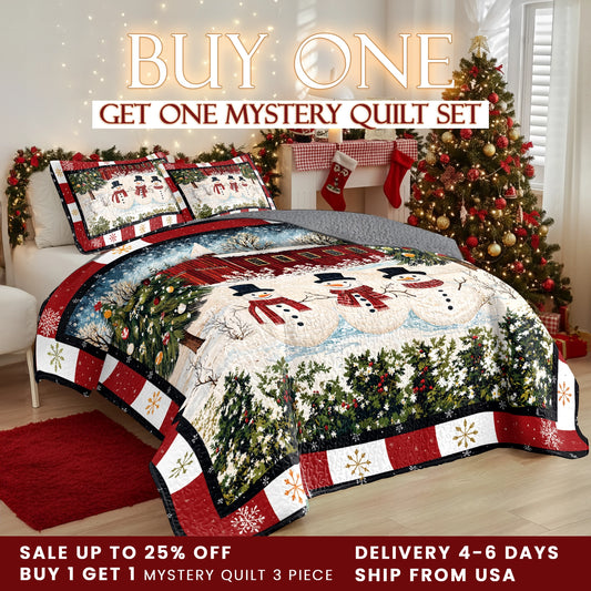 Shineful Quilt 3-Piece Set Country Christmas Charm