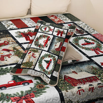 Shineful All Season Quilt 3-Piece Set Christmas Festive Red Truck