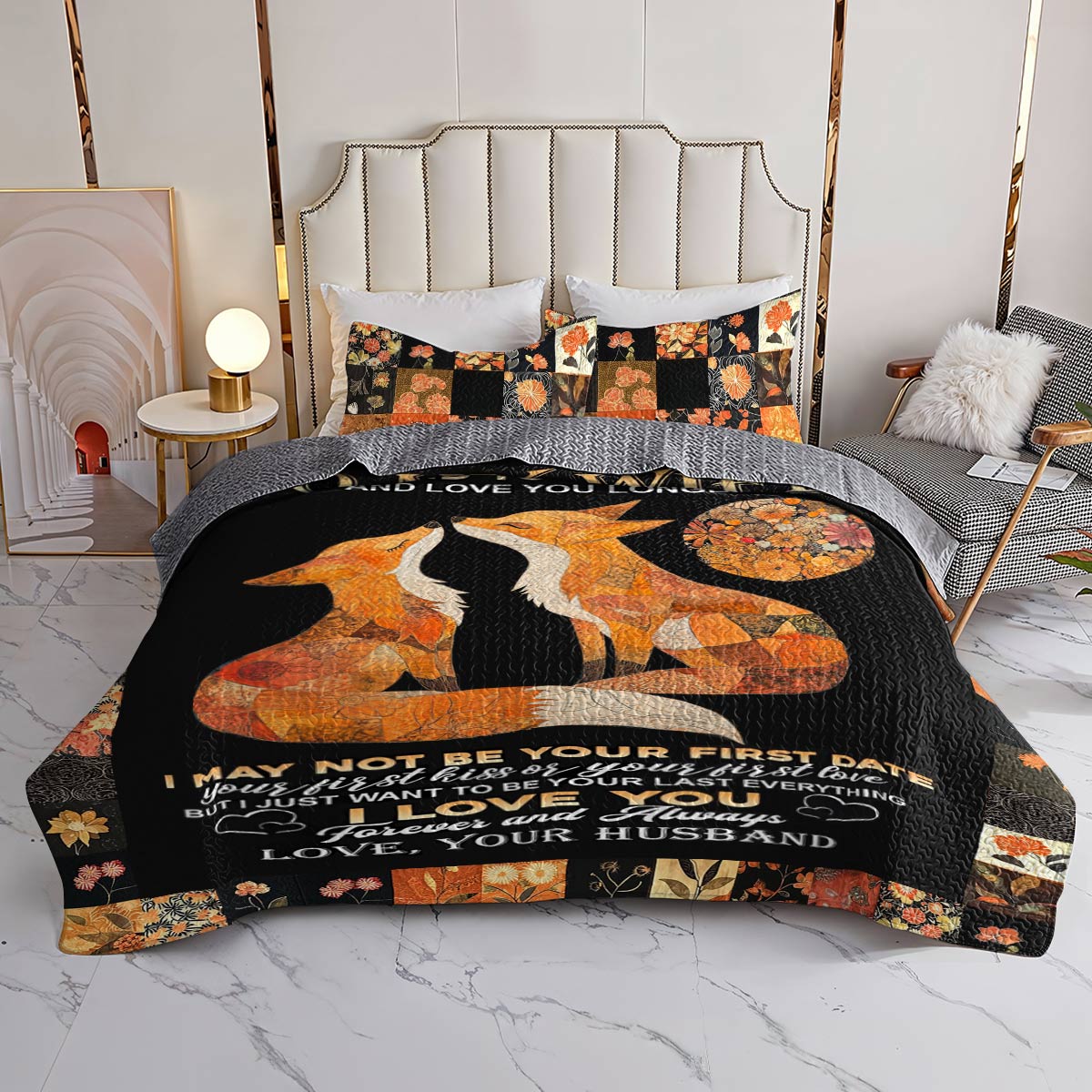 Shineful All Season Quilt 3-Piece Set I Love You