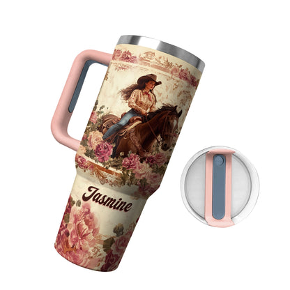 Shineful Tumbler Personalized Wild Rose Cowgirl