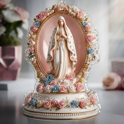 Shineful Custom Shaped Squared Acrylic Madonna of Blossoms & Pearls