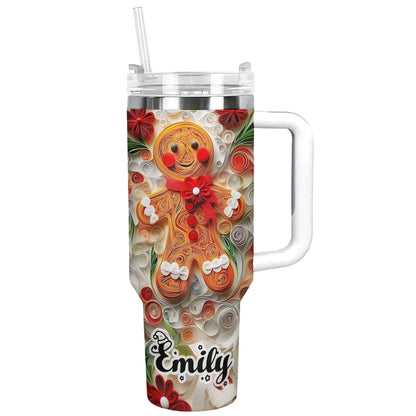 Shineful Tumbler Personalized Dashing Gingerbread Delight Christmas