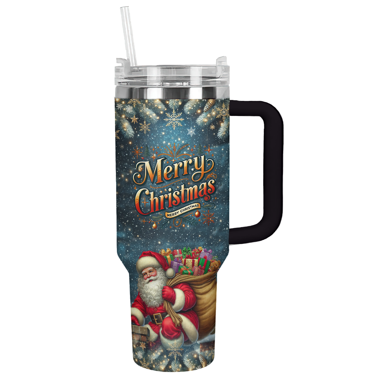 Shineful Tumbler Santa’s Nighttime Wonder