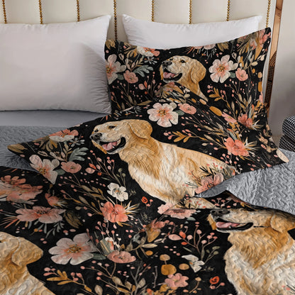 Shineful All Season Quilt 3-Piece Set Labrador In Bloom