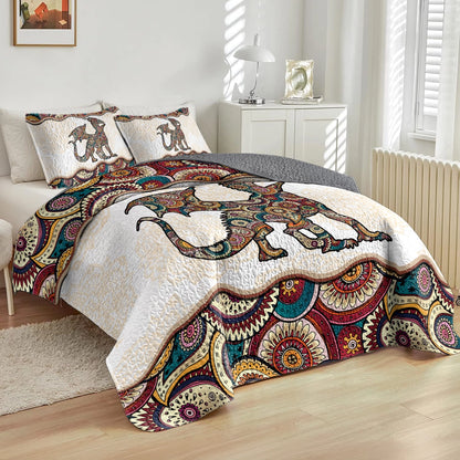 Shineful All Season Quilt 3-Piece Set Boho Dragon