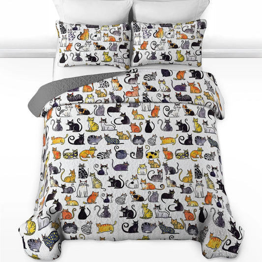Shineful All Season Quilt 3-Piece Set Cats In My Life